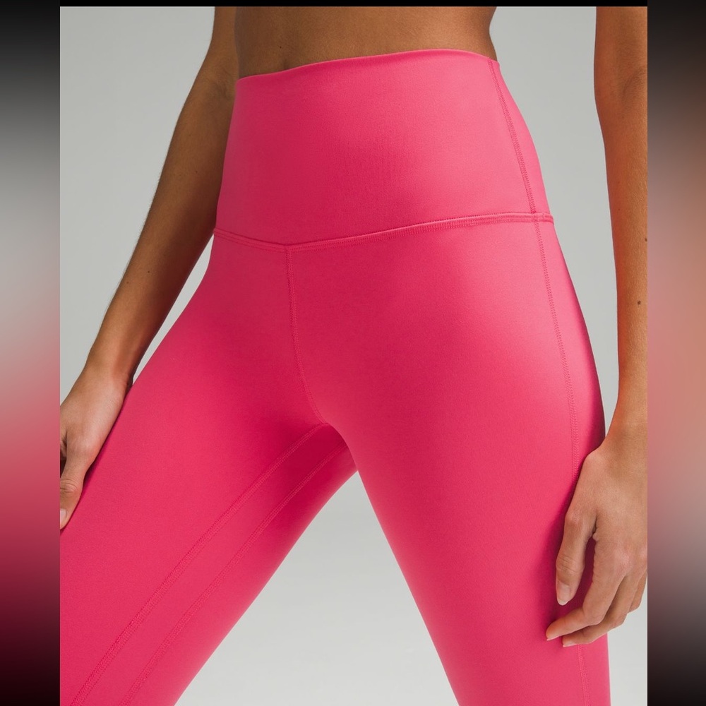 LULULEMON ALIGN HIGH RISE 23”CROP LEGGINGS GLAZE PINK COLOR SIZE 8 NWT - Picture 3 of 7